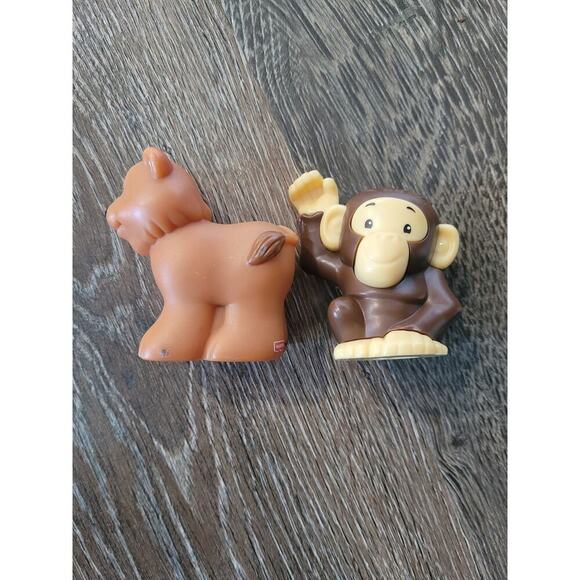 Fisher Price Little People Animal Figurines Monkey and Bear Brown Figures #8 - Picture 2 of 3